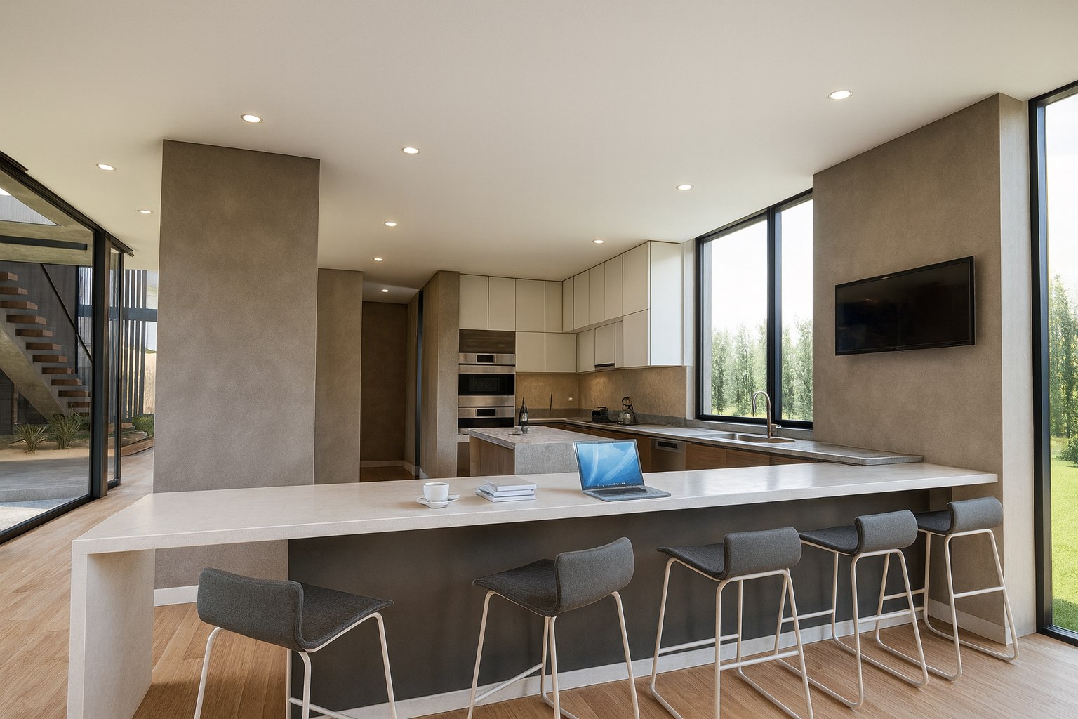 Interior residencial construido — evidencia de proyecto MARQ